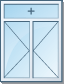 Межкомнатная двустворчатая прозрачная дверь с фрамугой